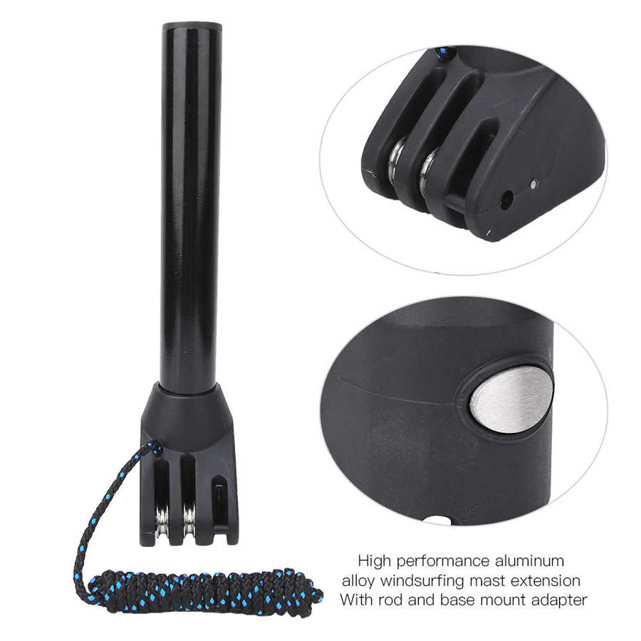 Práctico duradero Windsurf extensión Rod Base montaje adaptador con cuerda para mástil RDM.