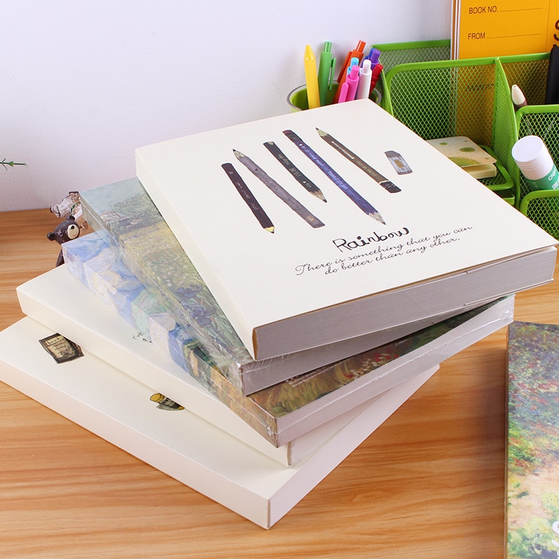 Cuaderno de dibujo artístico para artistas, cuaderno de bocetos en blanco de 16K, 120 hojas, libro de diario de pintura para estudiantes, suministros de arte