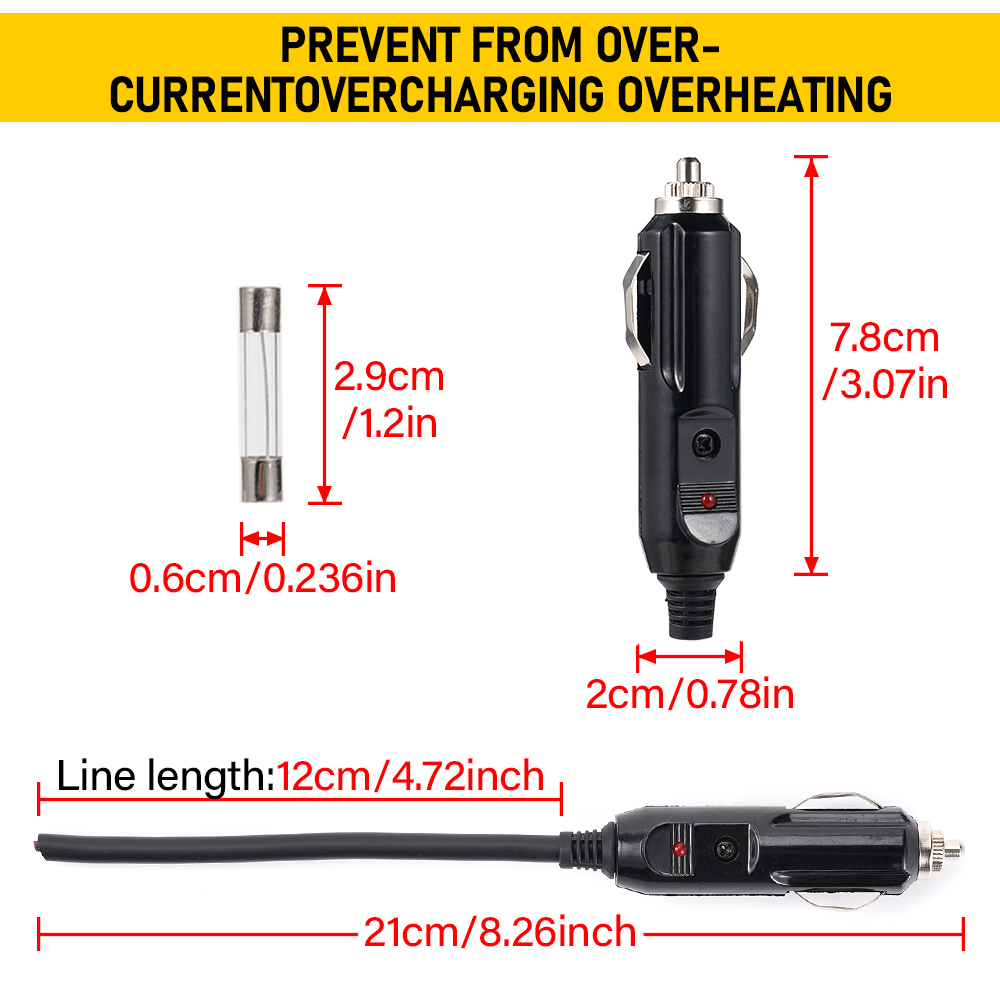 12V 24V Stecker Zigaretten anzünder Steckdose Stecker mit LED Auto Zigaretten anzünder Schalt stecker
