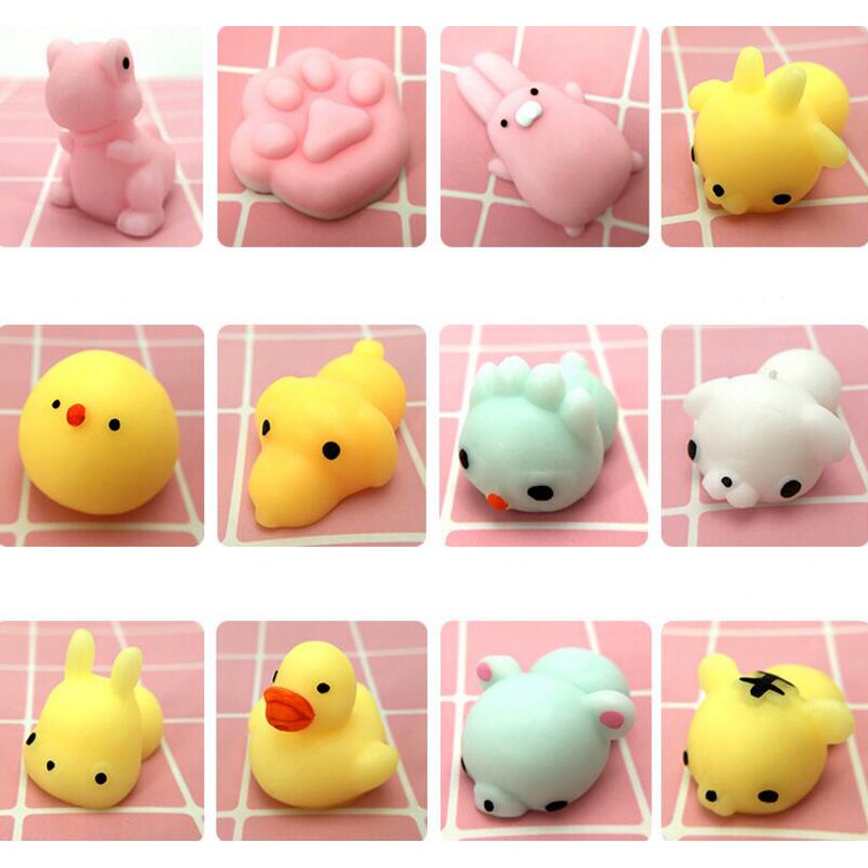 10 Pcs Mini Squishy Speelgoed Leuke Dier Antistress Squeeze Kat Beer Zachte Hand Knijpen Kid Bananasplit Gags Speelgoed