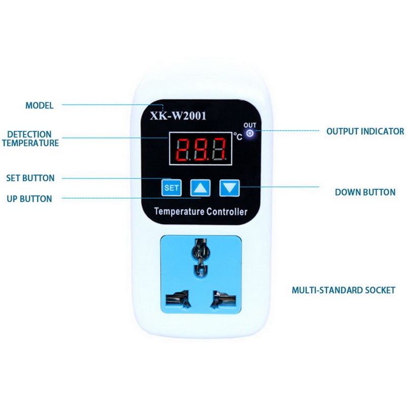 Digital Temperature Controller Thermostat Plug Outlet Probe NTC SensorThermostat Thermoregulator