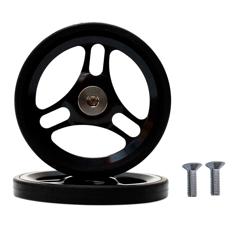 Folding Bike Easy Wheel Aluminum Alloy Easy Wheel 60Mm With Bolt For Brompton Folding Bike: Black