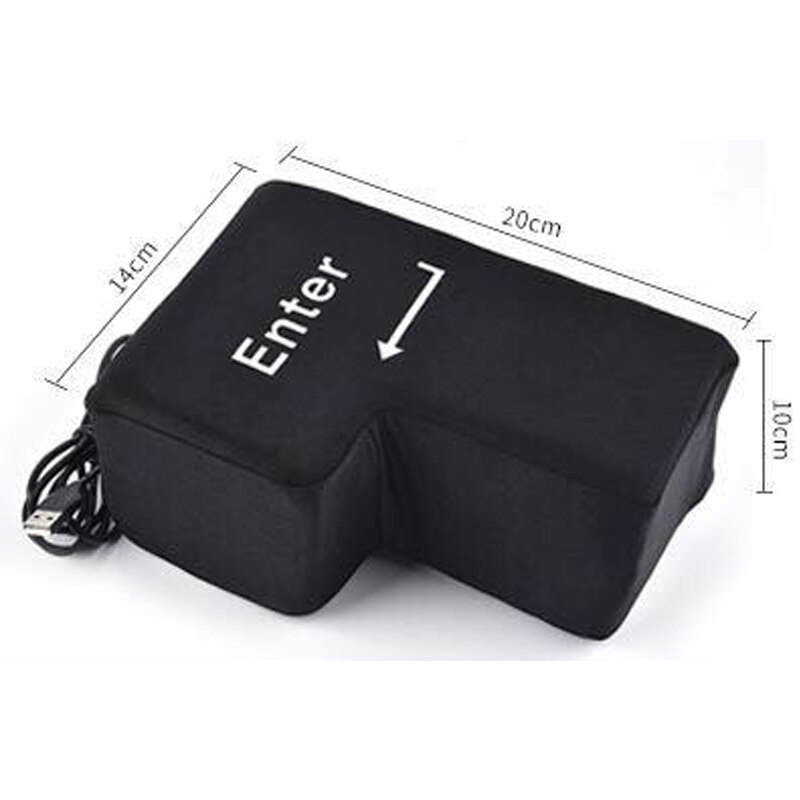 Usb enter -näppäin stressinpoistopainike päiväunet pöytäkoneen tyynyn palautusnäppäin kannettavalle tietokoneelle toimistolle ohjelmoija iso tuuletusaukko pehmolelu
