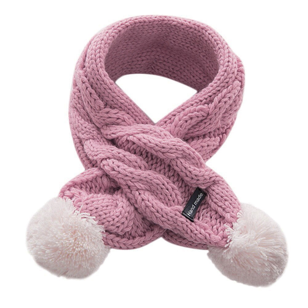 Kinderen Sjaal Bont Ballen Effen Jongens En Meisjes Fluwelen Gebreide Wraps Kinderen Sjaal Kinderen Warm Houden Sjaals Echarpe Enfant Hiver: D