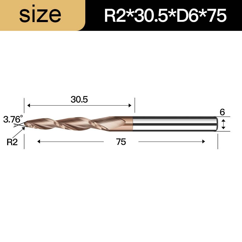 Boor Sets 2 stks/partij Massief Carbide HRC62 Cone Cutter Frezen D4 D6