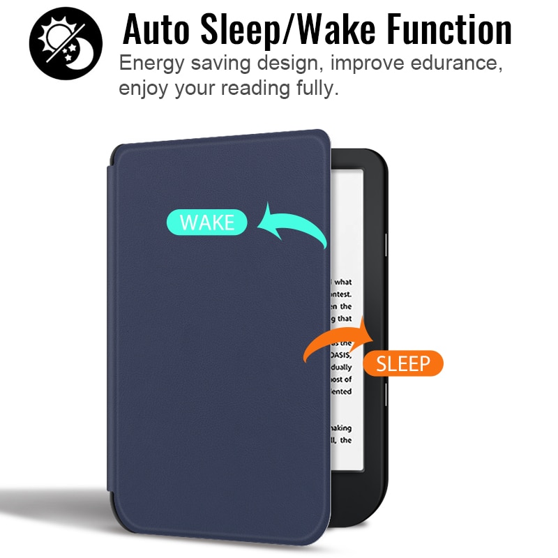 Funda de reposo magnética delgada para Kobo Nia Ereader , cubierta inteligente para libro electrónico de PU, carcasa de piel, ligera, función de apagado automático