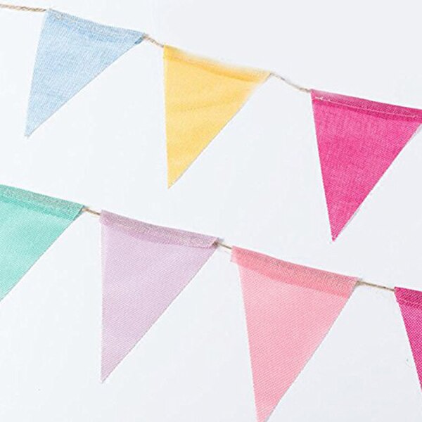 Krans trippelhörnig flaggkedja trippelhörnig kedja  is 4 mx 12.5cm x 17cm färgglad