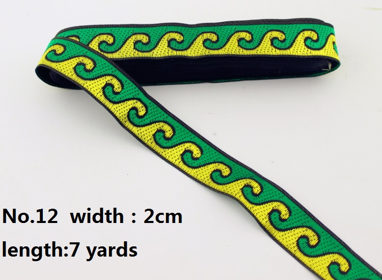 Etnische Lint Collection 10/20 MM Luxe DIY Jacquard Trim Weefde Polyester Singels Home Textil Handgemaakte ambachten: No.12