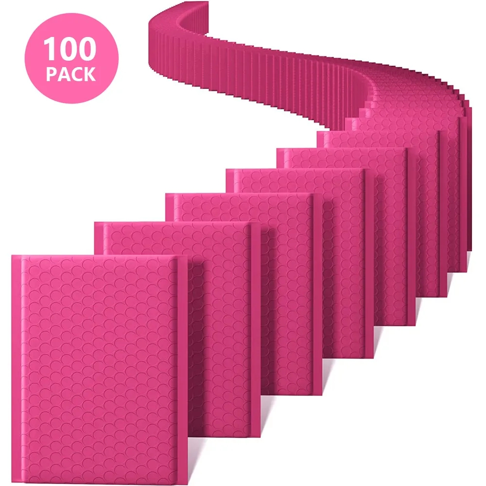 100pcs Pink Bubble Mailer Bubble Padded Mailing Envelopes Mailer Poly for Packaging Self Seal Bag Bubble Padding