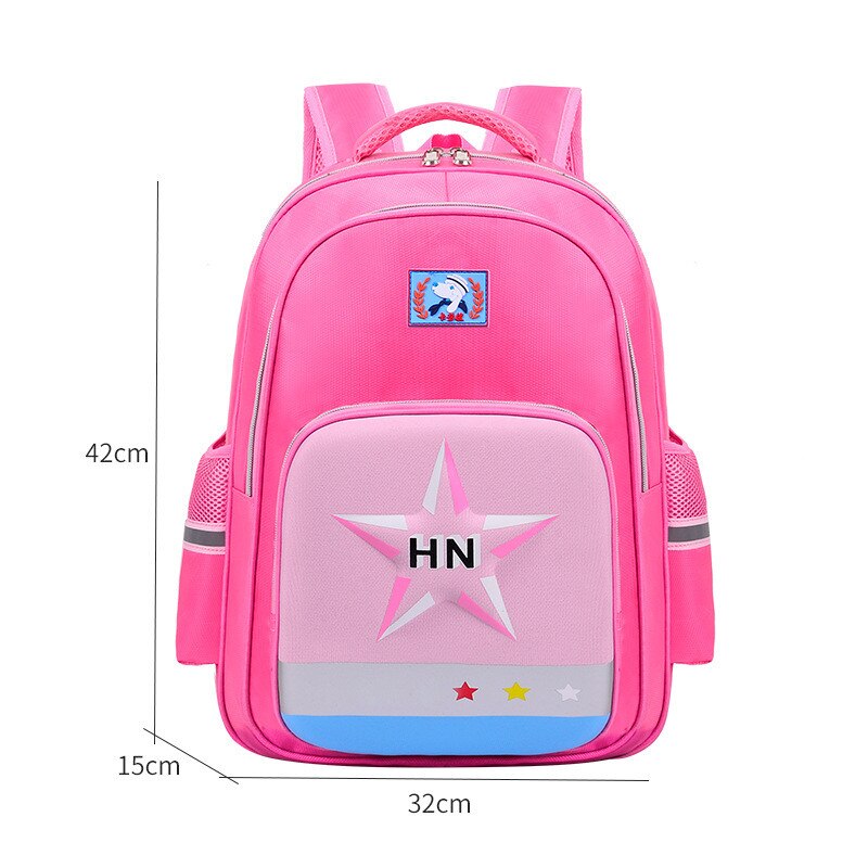 2020 novo saco de escola de náilon reflexivo espinhal care peso clarear ortopédico impermeável mochila grau 2-6 mochilas: pink