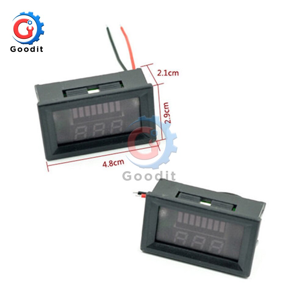 12V ACID Lead Lead-acid Battery Charge Level Indicator Digital Battery Tester Lithium Battery Capacity Meter LED Voltmeter Dual