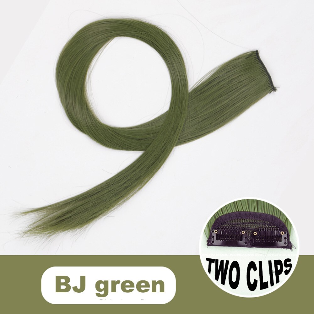 Xg color strip extension 22 tommer clip in hair extensions lange lige ombre frisurer 8 farver tilgængelige til kvinder hovedbeklædning: 2c- bjgrønne