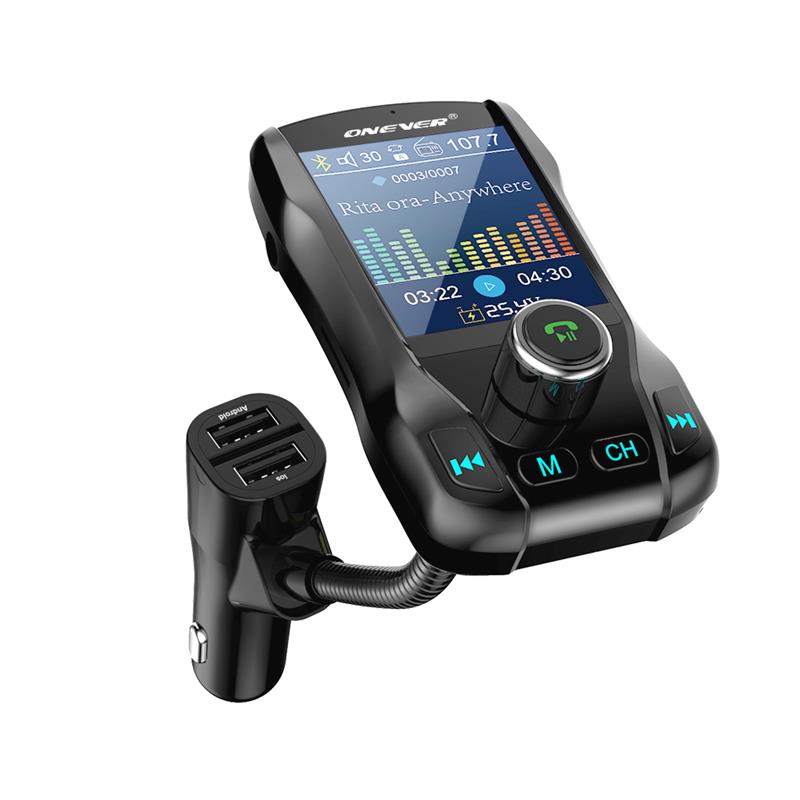 Wireless Bluetooth FM Transmitter Color Screen Modulator Car MP3 Audio Hands-free Car Kit 1.8 Inch with 5V 3.1A Dual USB