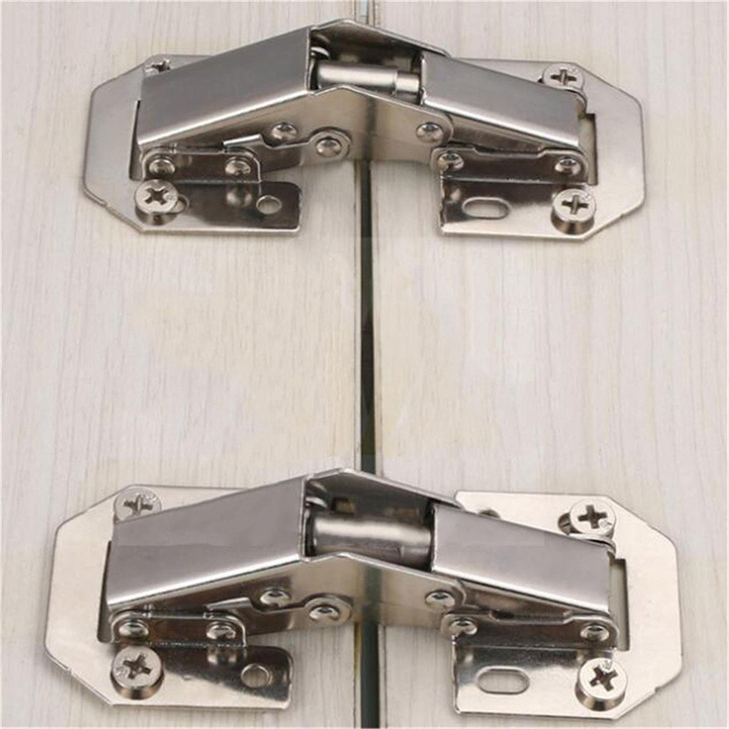 Soft Close No punching required Spring Hinges,No Pre-drilled Noiseless Hidden Concealed Cabinet Hinge Furniture Hinge