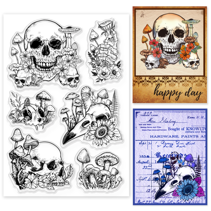 1PC Gear Background Clear Stamps Gear Decorative Clear Stamps Silicone Clear Stamps for Card Making Clear Silicone Seal Stamps: LIGHT BLUE