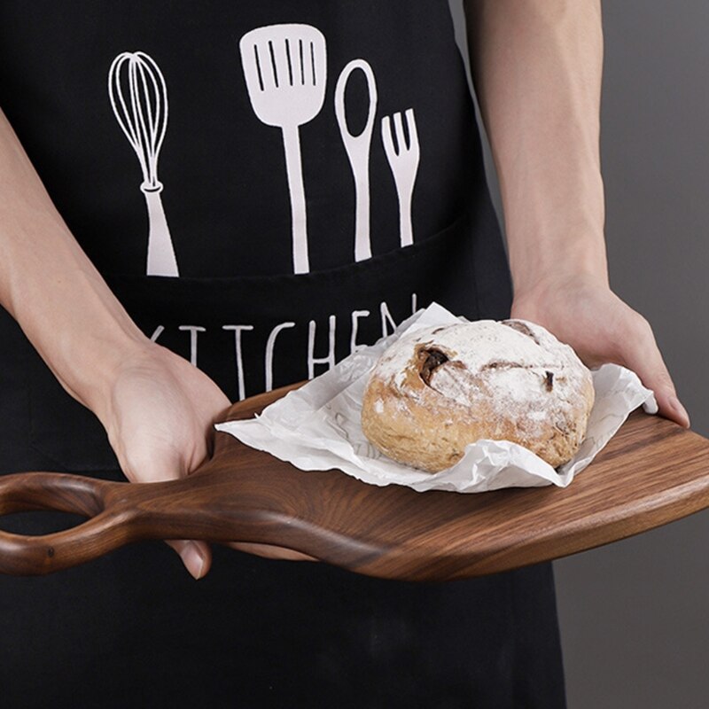 Natural Irregular Steak Bread Board Dessert Tray with Hanging Ring Cutting Chopping Board Placement Plate Art