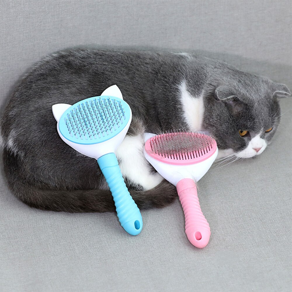 Pet Grooming Borstel Zelfreinigende Slicker Brush Kat Hond Haar Kam Ondervacht Tangled Haar Massages Deeltje Huisdier Kam Hair Cleaner