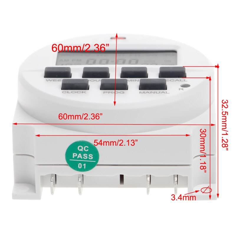 LCD Digital Timer 7 Days Weekly 24 Hours Programmable Timer Switch Relay