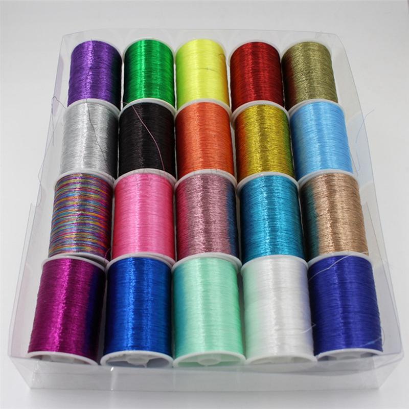 Metallic Embroidery Thread DIY Portable Household Manual Sewing Thread Set Gold Thread Cross Stitch (Multicolor)