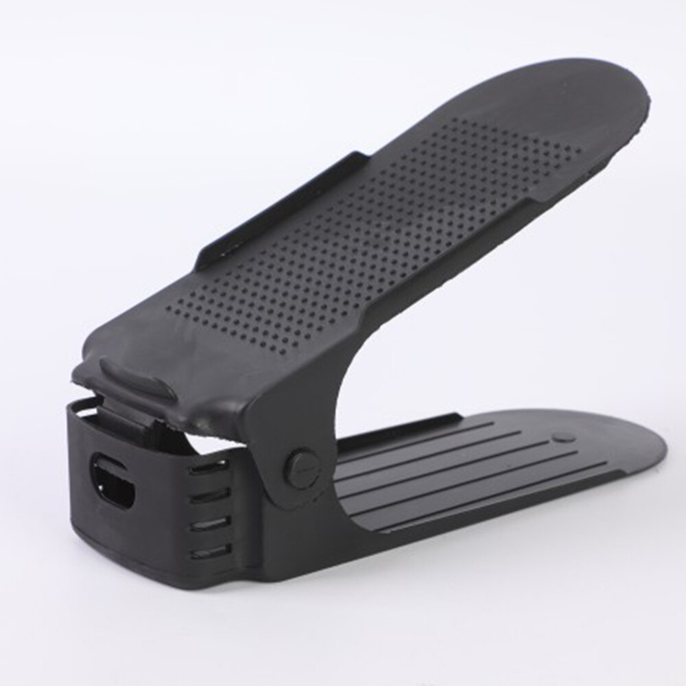 Colgador de zapatos organizador de zapatos ajustable duradero soporte para calzado ranura ahorro de espacio gabinete soporte de armario estante de almacenamiento de zapatos caja de zapatos: black adjustable
