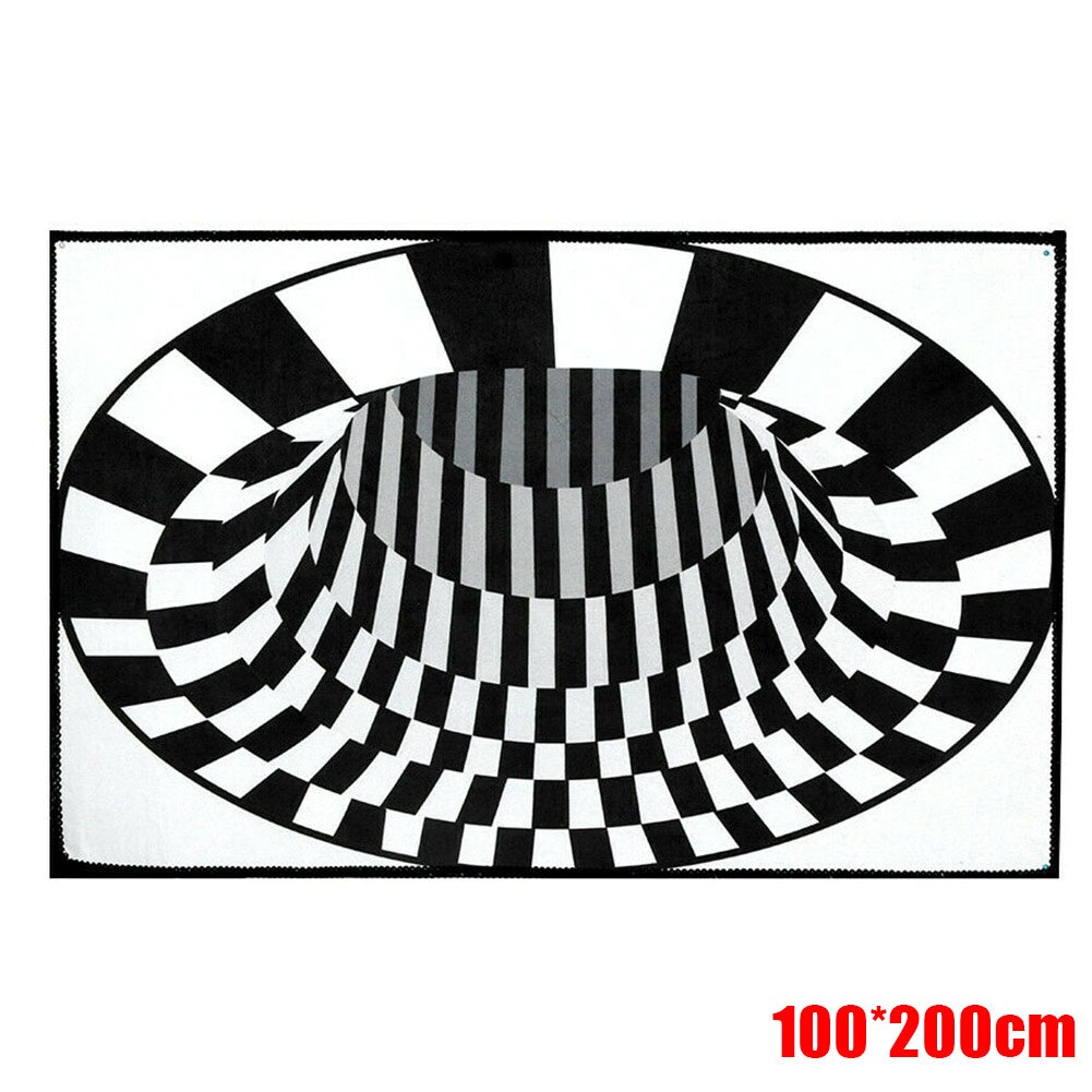 3D Vortex Illusion Tapijt Swirl Print Optische Illusie Gebieden Tapijt Tapijt Vloer Pad Antislip Deurmat Matten Voor Thuis: 100cmx200cm