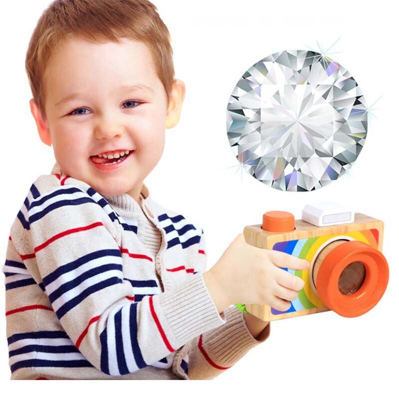 Kids Houten Speelgoed Camera Caleidoscoop Magic Kaleidoscopes Educatief Cartoon Camera Speelgoed Voor Kinderen