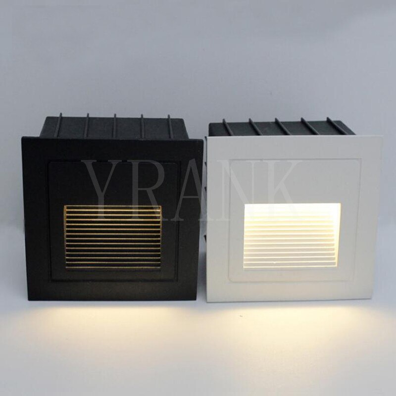 Lámpara Led de esquina de pared, luz empotrada de escalón, 85-260V, 2W, blanco frío y cálido, Bombilla de escalera para porche y sótano