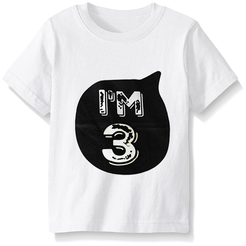 Blanc noir coton enfants manches courtes T-Shirt enfants hauts pour filles garçons T-Shirts occasionnels t-shirts bébé fille garçon lettre vêtements: White3