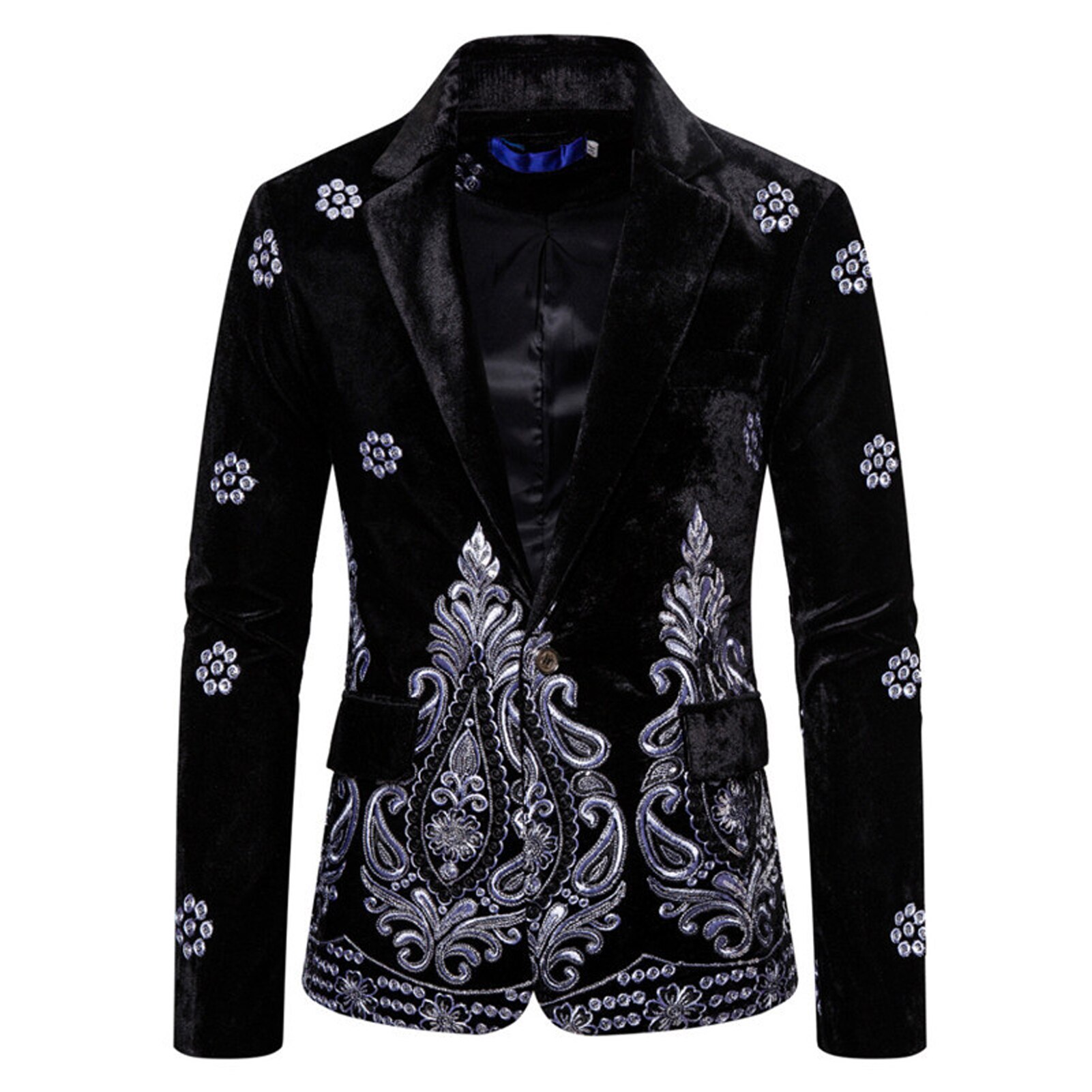 Business Suit Velvet Embroider Coat Men Cloth for Marriage