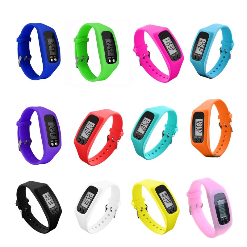 Display Fitness Gauge Step Tracker Sports Smart Wrist Watch Bracelet LED Pedometer Run Step Walking Calorie Counter