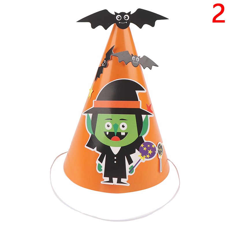 Halloween fest hatte tegneserie diy papir hætte dekorative cosplay ornament heks edderkop hat kostumer: 2