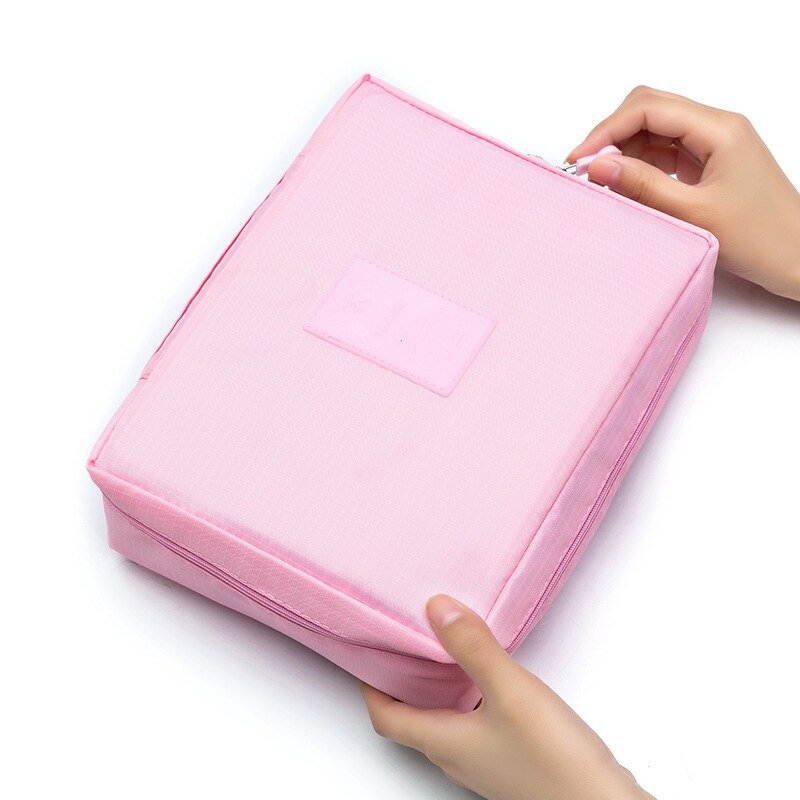 Waterproof Travel Makeup Large Capacity Storage Bag Men and Women Travel Portable Wash Cosmetic Bag Travel Accessories: Pink