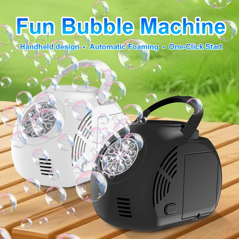 Handheld-Blasenmaschine für Höhle Außenbereich, elektrisch, mit Lichtblasen-Spielzeug, Blasenwerfer, Weihnachtsgeschenk ohne Batterie, Blasenwasser