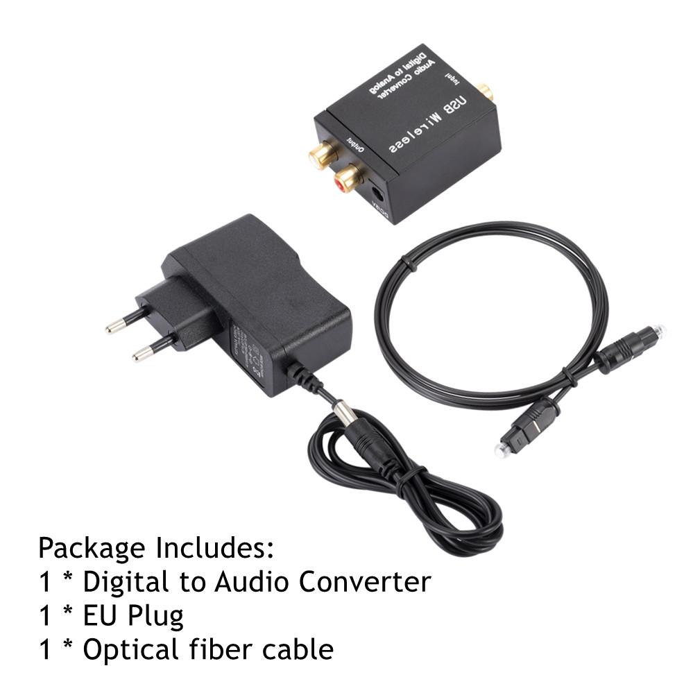 PzzPss Bluetooth Digital to Analog Audio Converter Adapter Amplifier Decoder Optical Fiber Coaxial Signal to Analog DAC Spdif: EU Plug