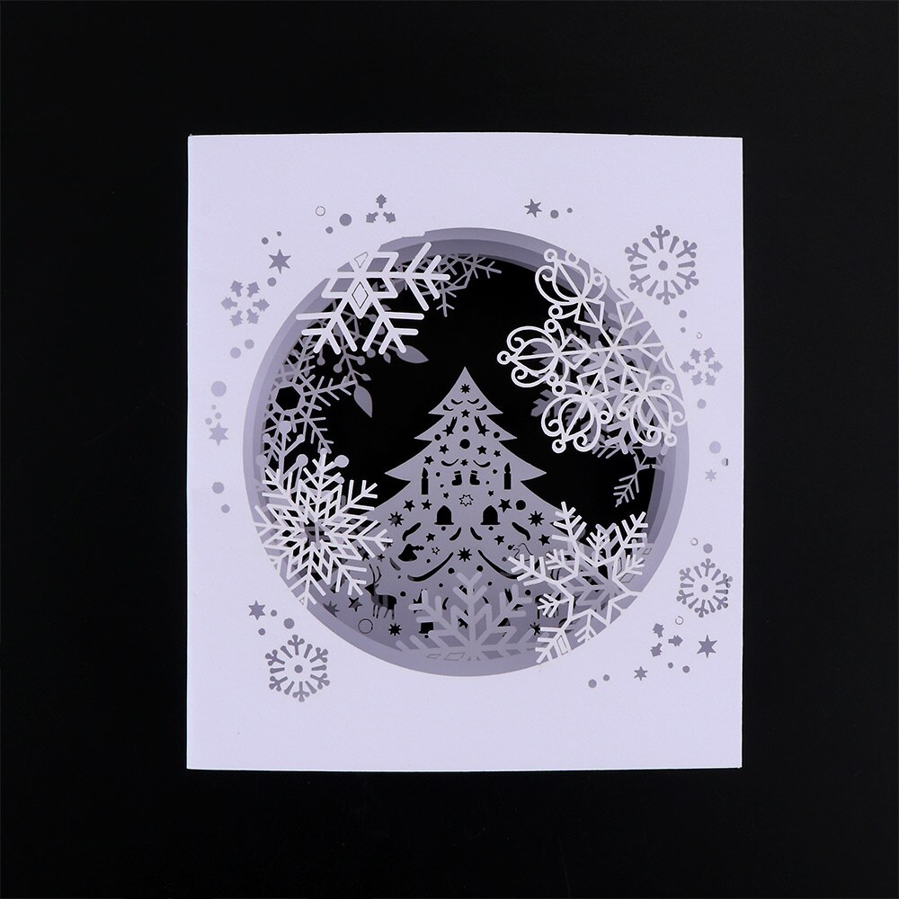 1 Pcs Handmade 3D Tree Box Snowflake Christmas Greeting Card Card Wedding Invitation Paper Card