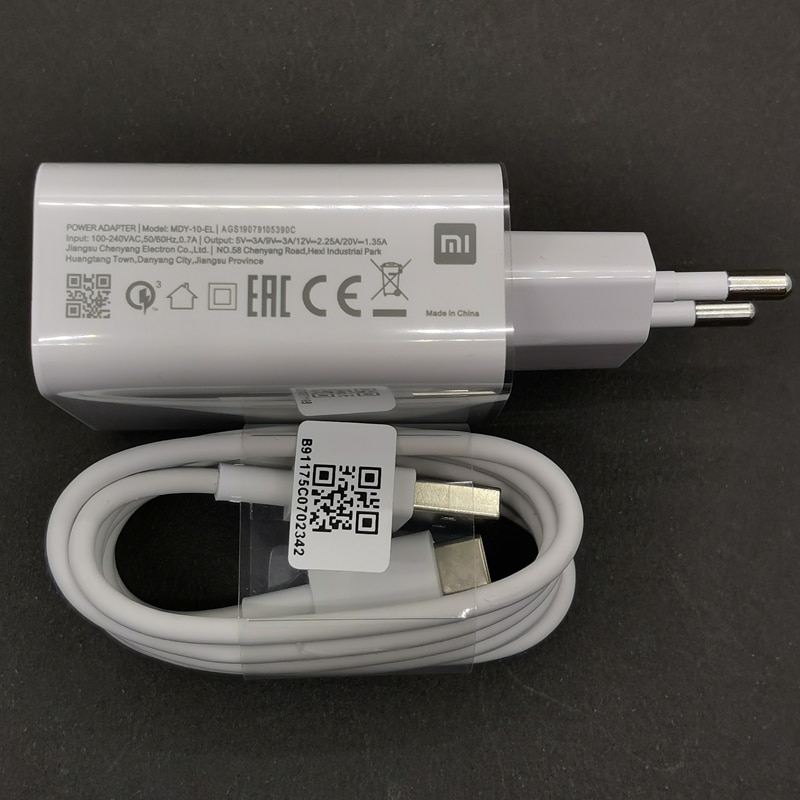 Xiaomi fast charger QC4.0 27W Fast charge Adapter Type c cable for Mi 9 10 9t Poco F2 Pro X3 X2 Redmi note 7 8 9 9s k20 k30 pro