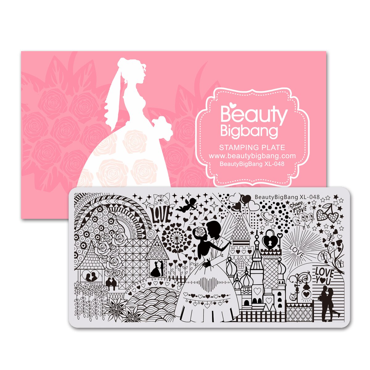 Beautybigbang Nail Stamping Plates Set 10 PCS XL-031-XL-070 Words Flower Animal Geometry Tree Ring Style Image Nail Art Template