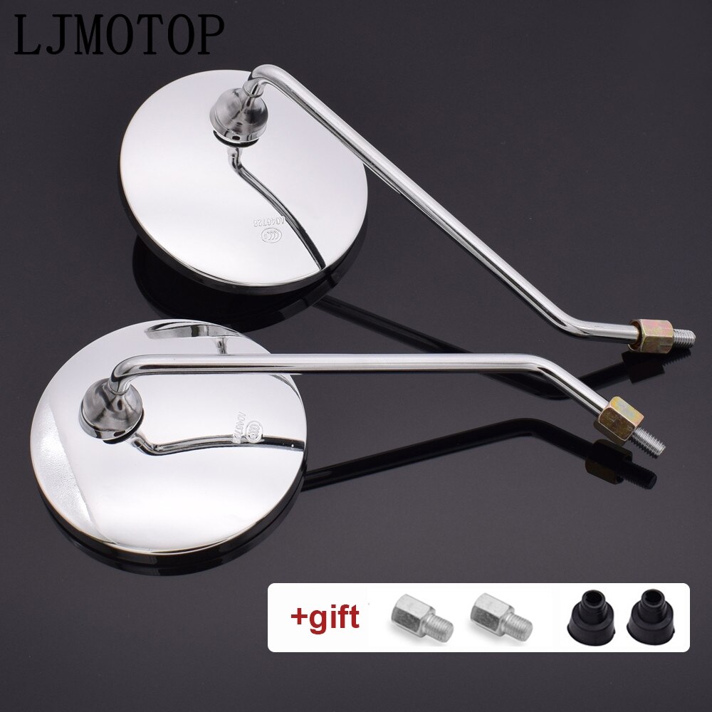 Motorcycle Round Back View Mirror Moped Side Mirror 8mm 10mm For Yamaha TTR125 TTR250 TTR600 XT250 TRICKER DT230: Default Title