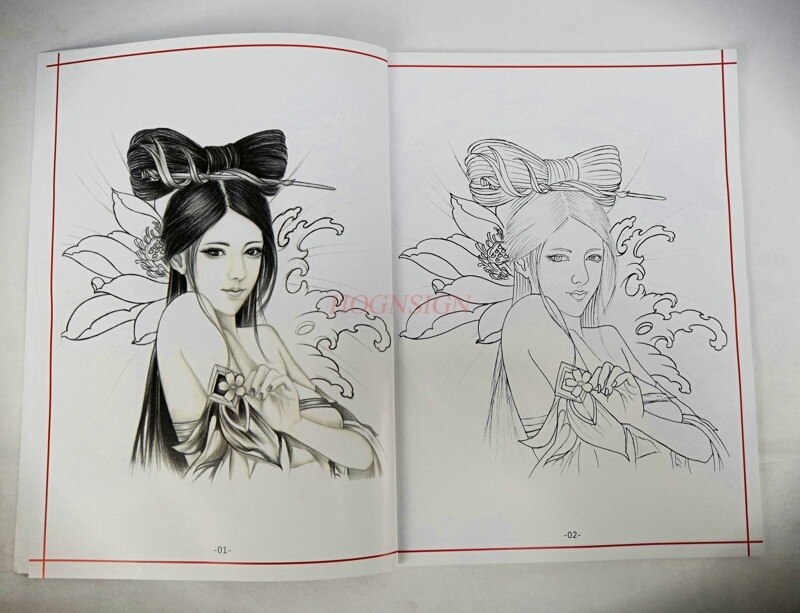 Livre de tatouage, cahier de tatouage, manuscrit huadam Geisha, bras de fleur, plein dos, tatouage classique, de nouveaux livres de tatouage