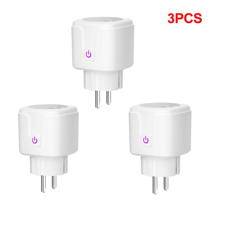 16A EU Tuya Smart Wifi Power Plug with Power Monitor Smart Home Wifi Wireless Socket Outlet Via Smart Life APP Works with Alexa: 3PCS EU Socket