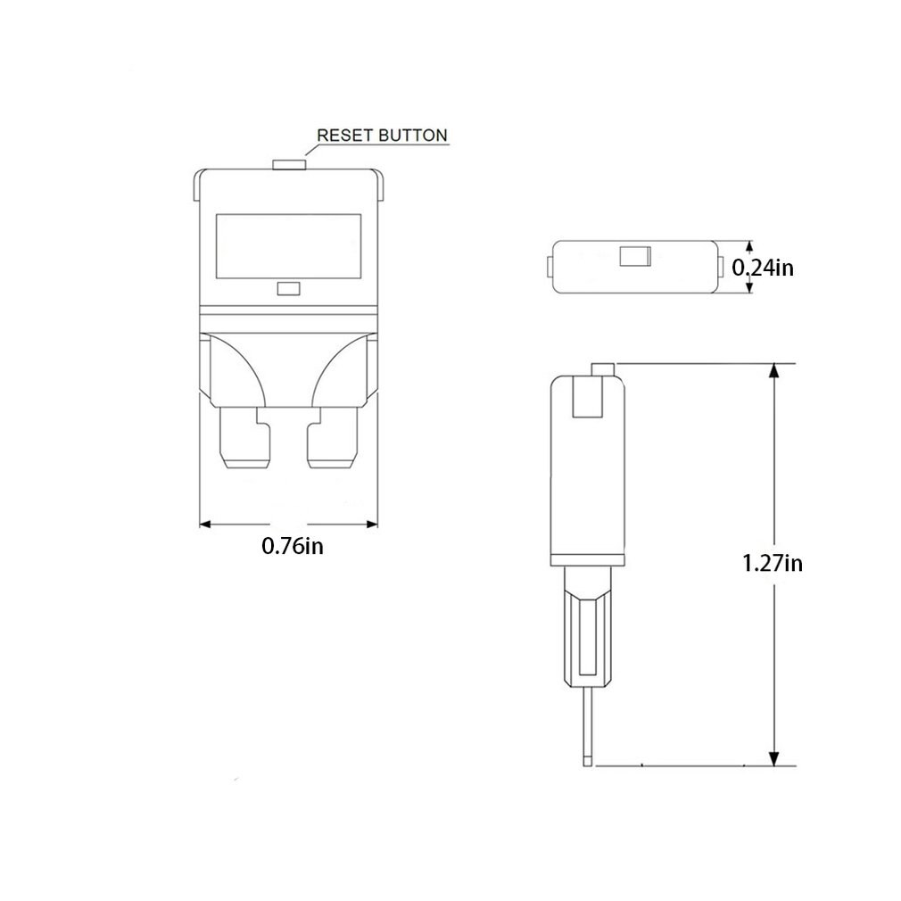 15A Fuse 12v/24v Fits Circuit Breaker Blade Automotive Car Kit Resettable Inline Fuse Holder Protection Stereo Manual Reset