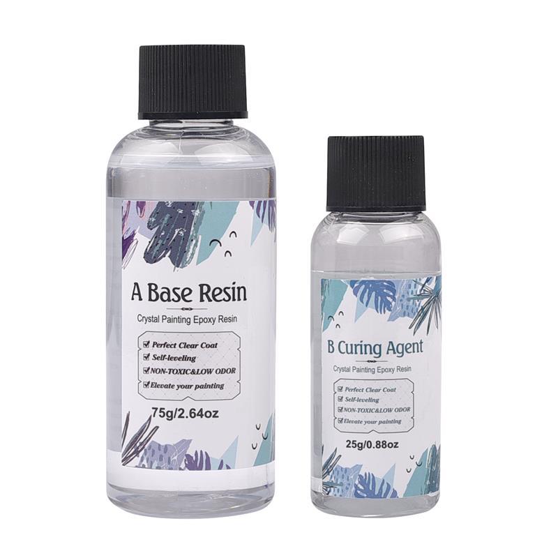 Epoxy Resin Glue AB 3:1 AB Fast Curing Glue Resin Mold Transparent Colorless Glue High Hardness Protection Film 100g/400g/1000g: A75g-B25g