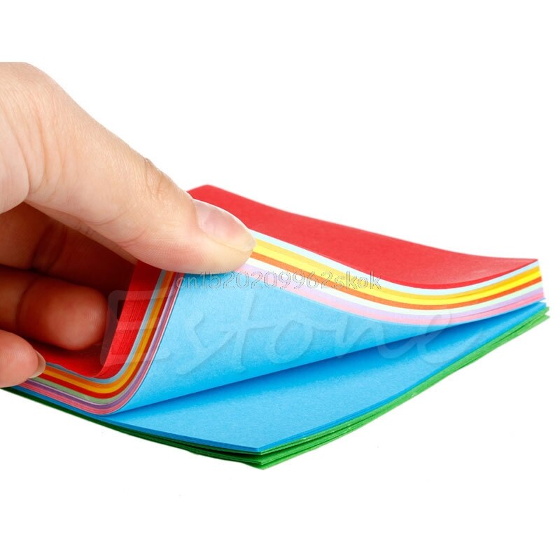 1Pack Square Folding Wish Paper Colorful Double Sided Sheets Origami Crane Craft letter paper J23