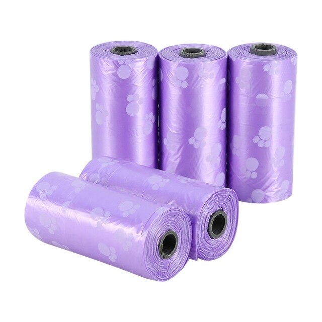 50Rolls Dog Poop Bags Pet Waste Garbage Bags Biodegradable Outdoor Carrier Holder Dispenser Clean Pick up Tools Pet Accessories: purple 50rolls