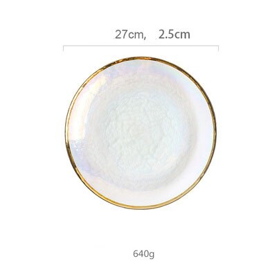 Blende farge malt måke glass bolle parabol syv farger gjennomsiktig hammer korn glass tallerken salat bolle frukt bolle vestlig matte: tallerken l