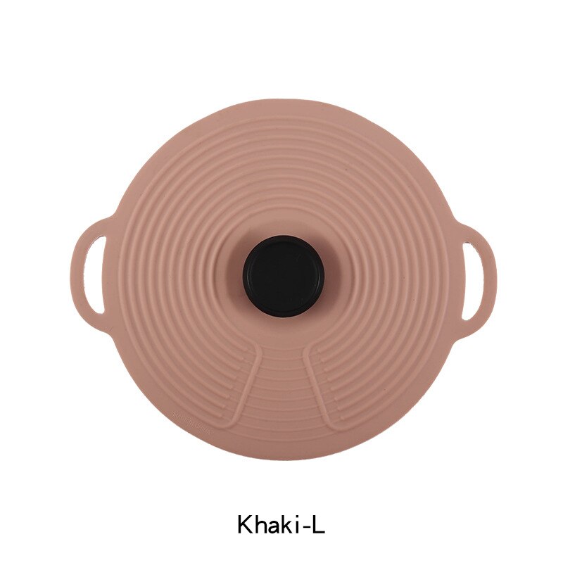 Reusable Self Sealing Lid Silicone Stretch Lids Universal Lid Silicone Bowl Pot Lid Silicone Cover Pan Cooking Food Fresh Cover: Khaki-L