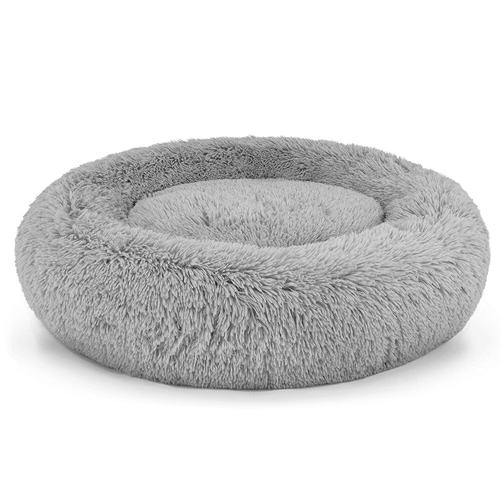 Super Zachte Hond Bed Pluche Kat Mat Hond Bedden Voor Grote Honden Bed Labradors Huis Ronde Kussen Huisdier Product Accessoires: LIGHT GREY / M-60CM