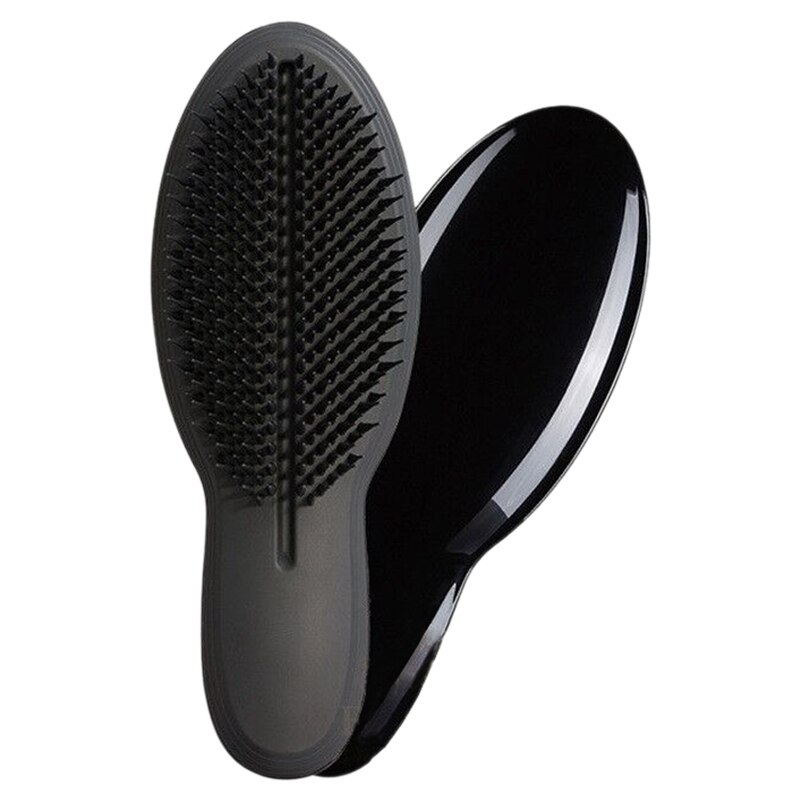 1Pc Anti-Static Hair Brush Comb Styling Teezer Shower Electroplate Detangling Massage Comb for Salon Styling Hair: Black