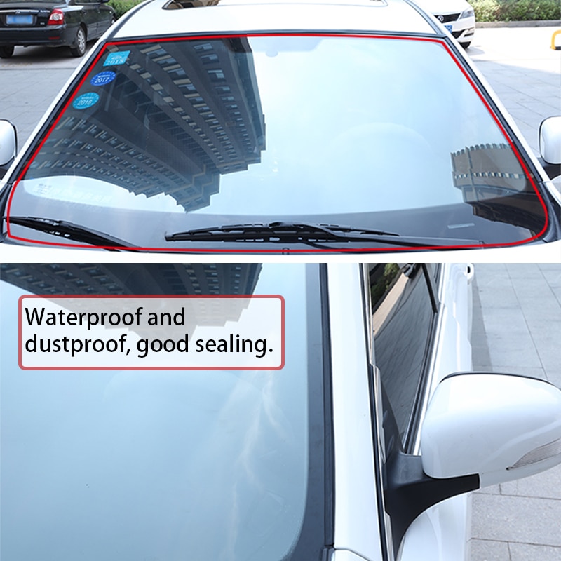 Tiras de sellado para ventana de techo de coche, protección de sellado automático a prueba de polvo, tiras de sellado para parabrisas delantero y trasero, aislamiento acústico, estilo de coche
