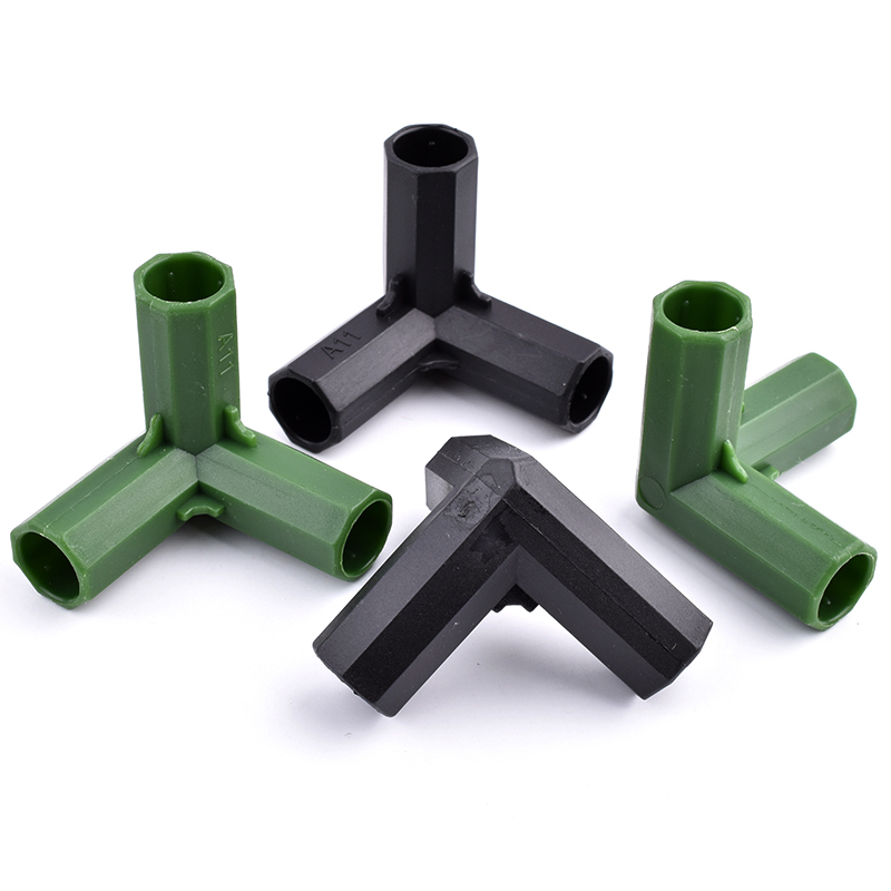 2/10/20 pçs 11mm estufa planta quadro conector jardim tubo suporte haste conjunta plástico afiação canto conexão acessórios de fixação